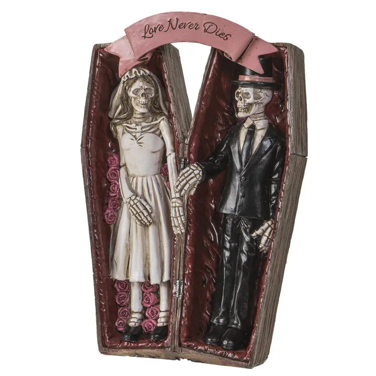 10.25" Love Never Dies Skeleton Couple Statue