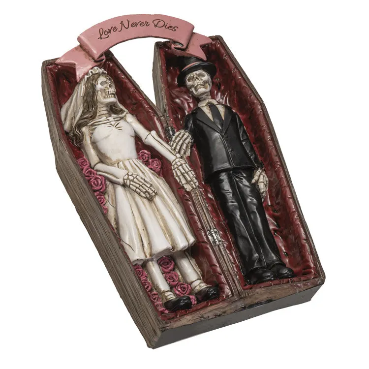 10.25" Love Never Dies Skeleton Couple Statue