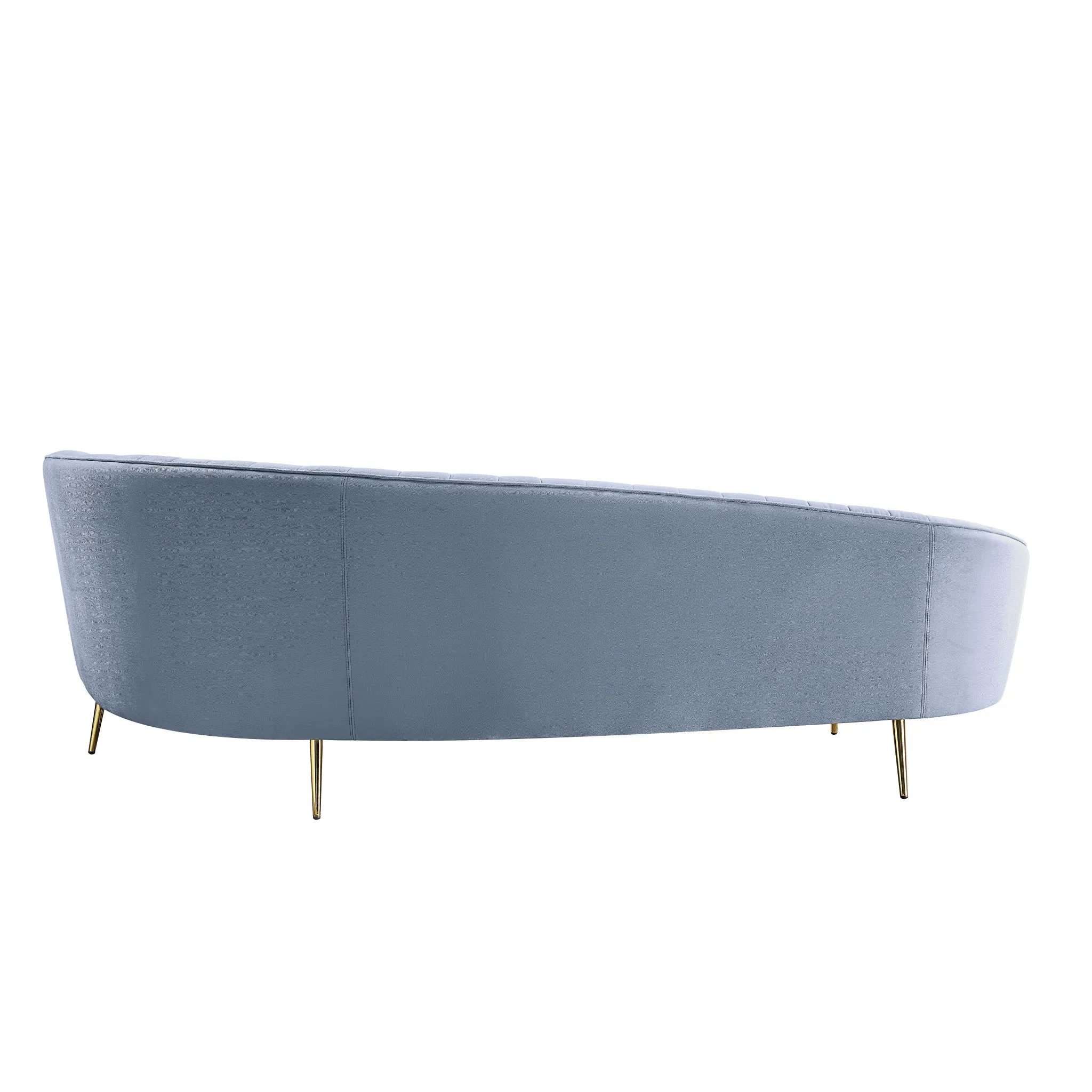 103 Light Gray Velvet And Gold Sofa