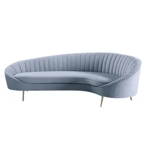 103 Light Gray Velvet And Gold Sofa