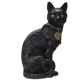 12" Black Cat Statue