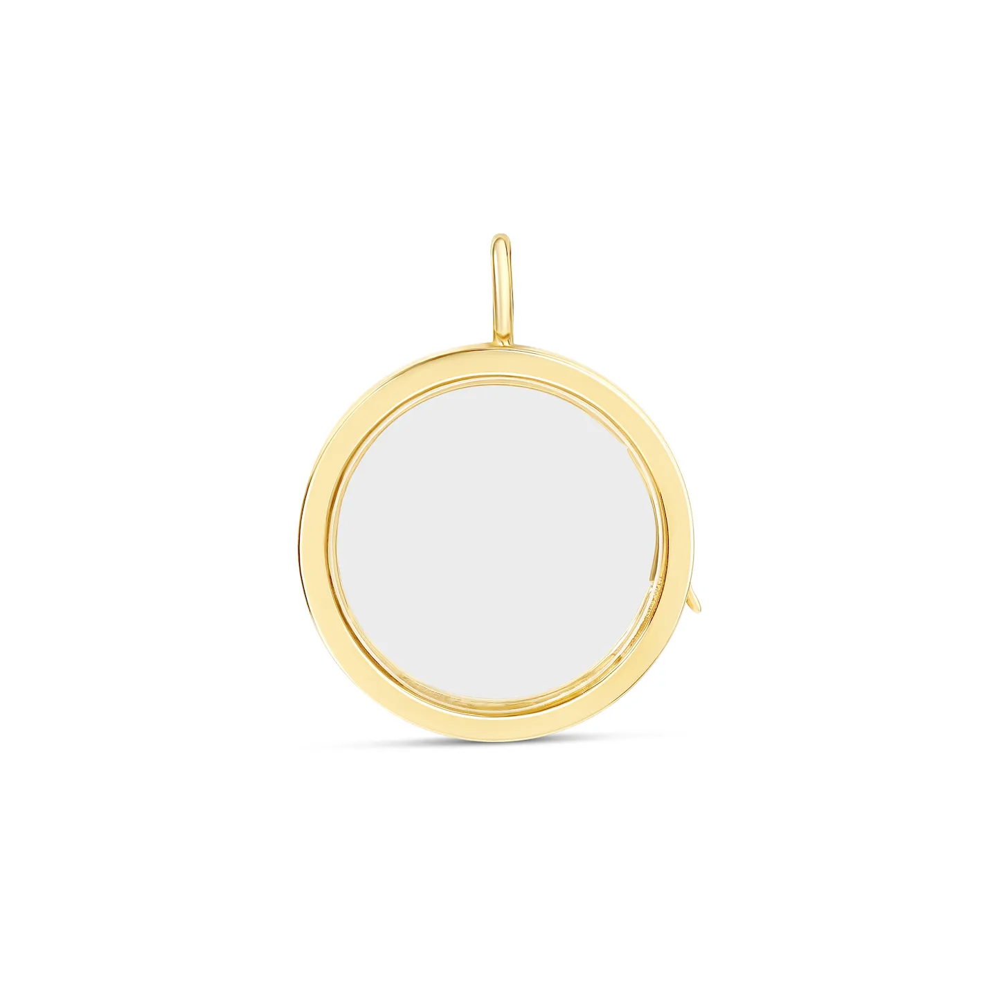 14k Solid Gold Glass Charm Locket