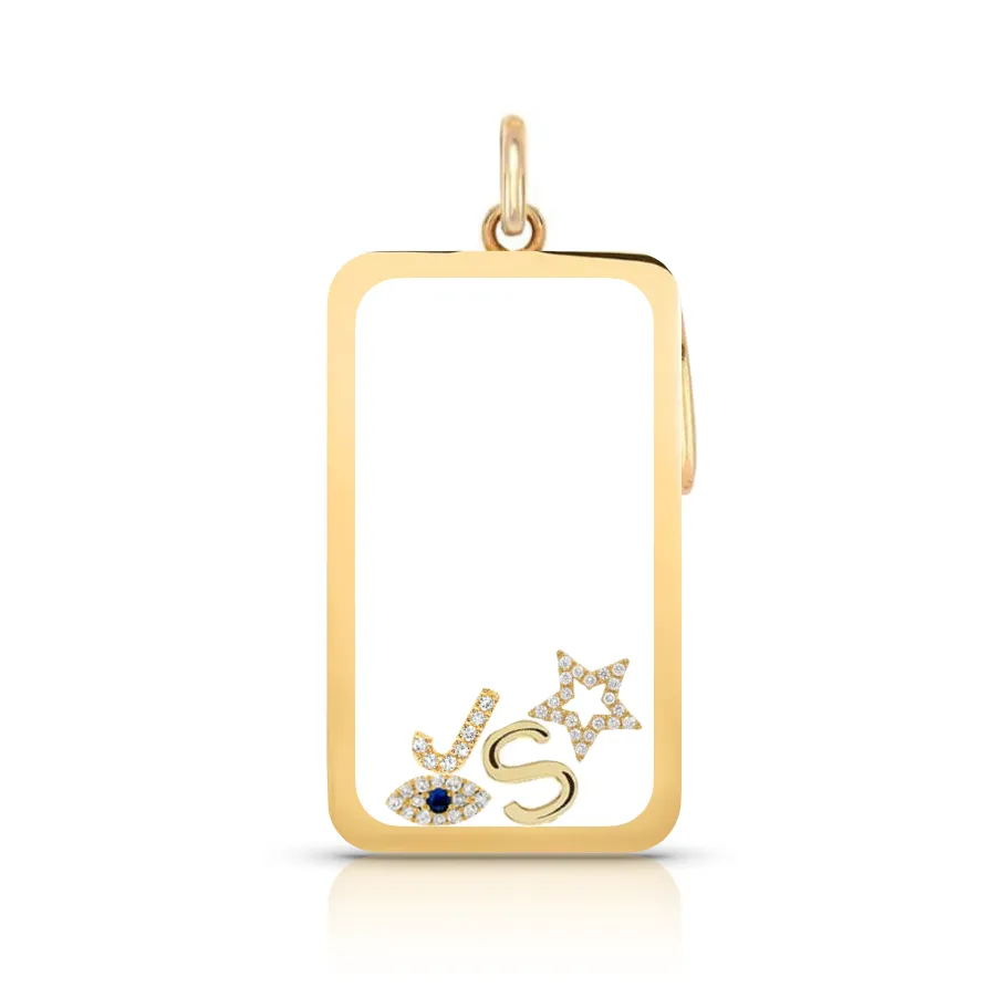 14k Solid Gold Glass Charm Locket