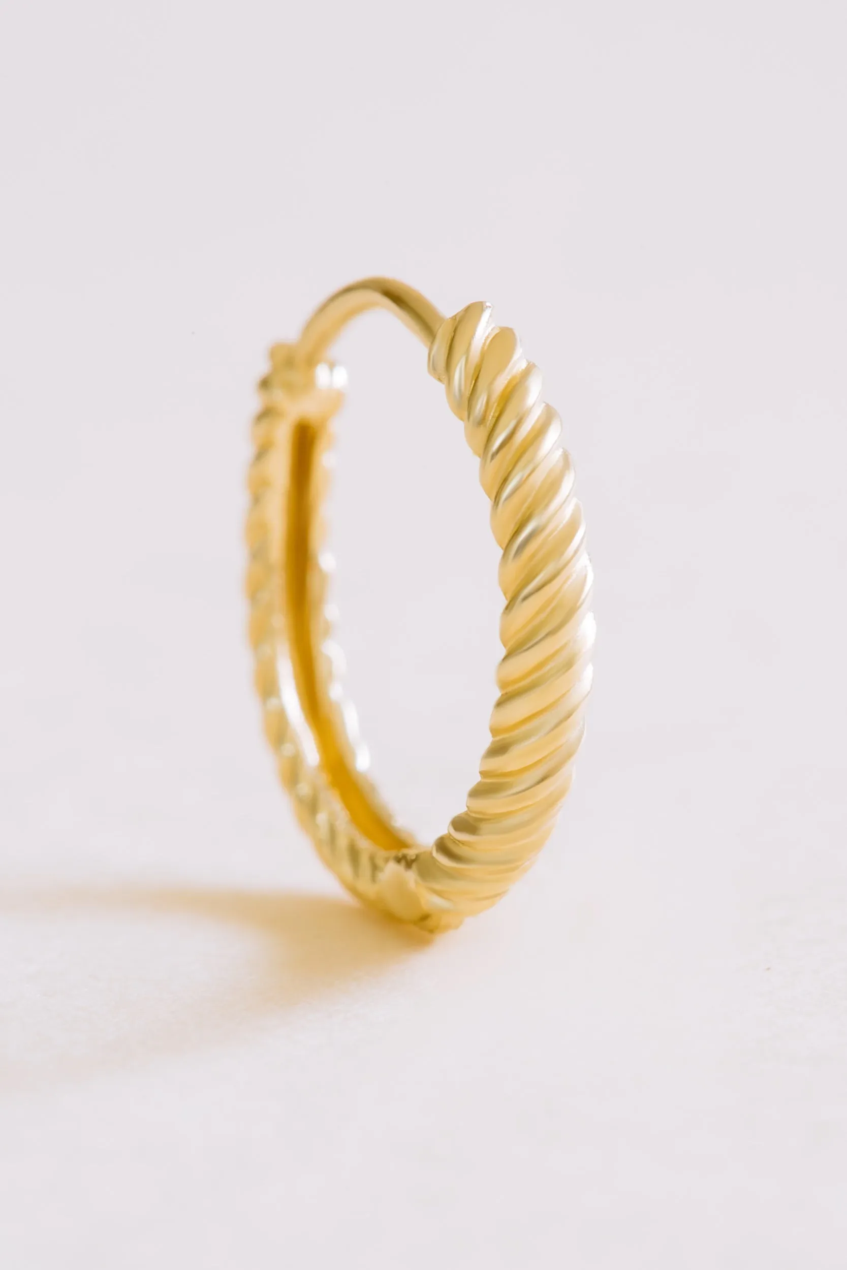 14K Solid Gold Jewelry Delicate Twist Know Rope Earring Hoop Ring