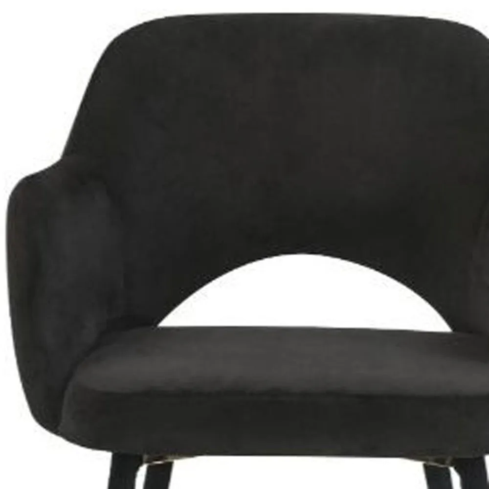 22 Black Velvet And Gold Solid Color Parsons Chair