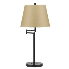 27 Bronze Metal Table Lamp With Tan Empire Shade