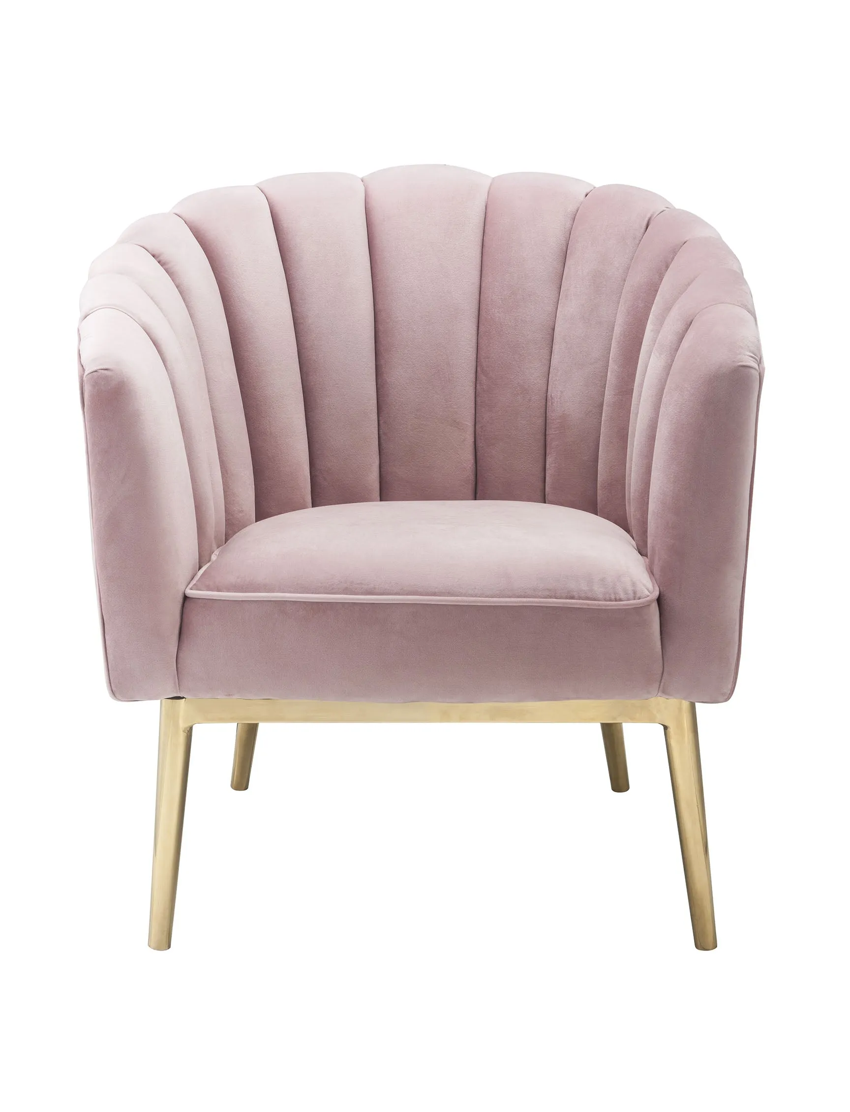 31 Pink And Copper Velvet Tufted Barrel Chair