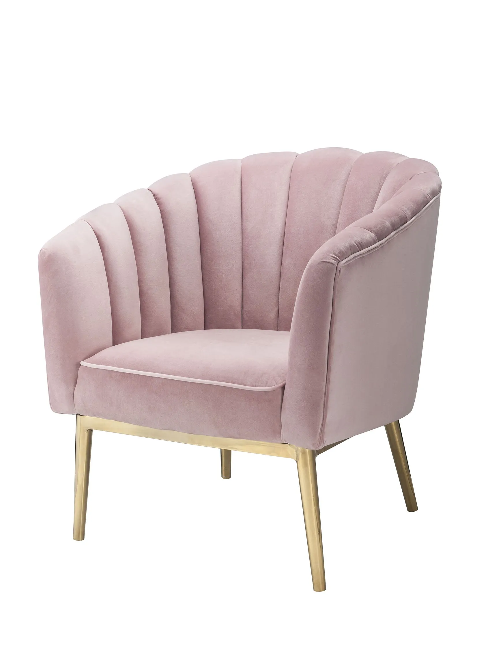 31 Pink And Copper Velvet Tufted Barrel Chair