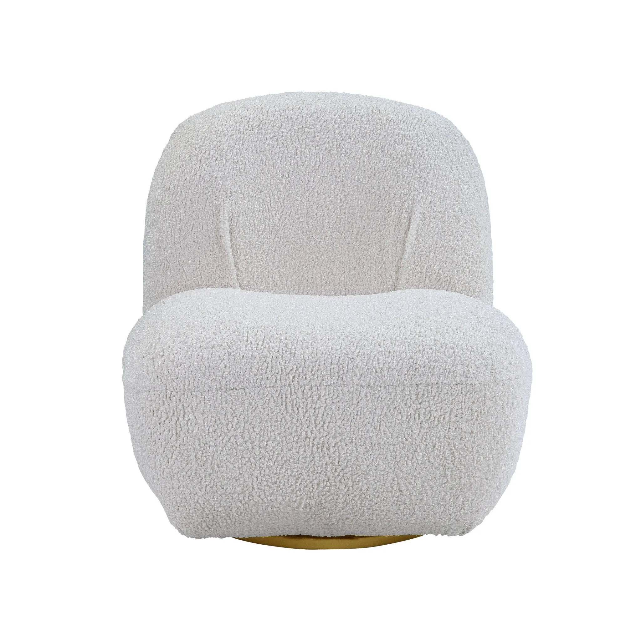 32 White Sherpa Solid Color Swivel Slipper Chair