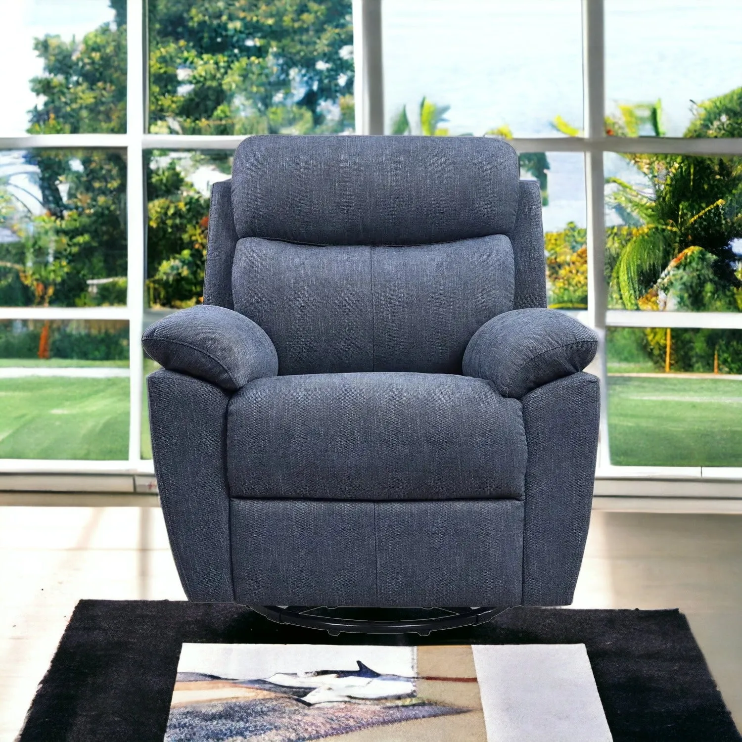 35 Light Gray Fabric Power Recliner With USB