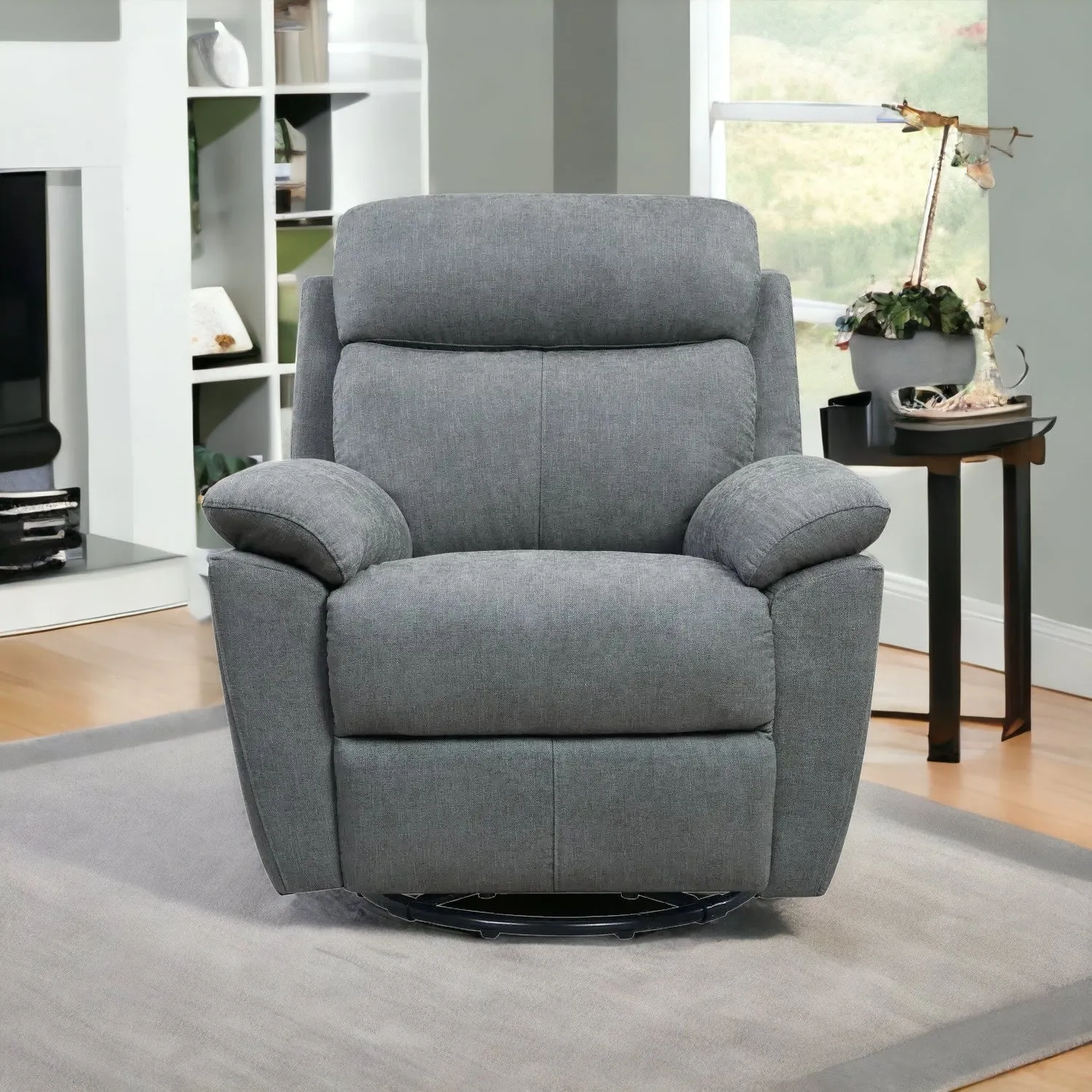 35 Light Gray Fabric Power Recliner With USB