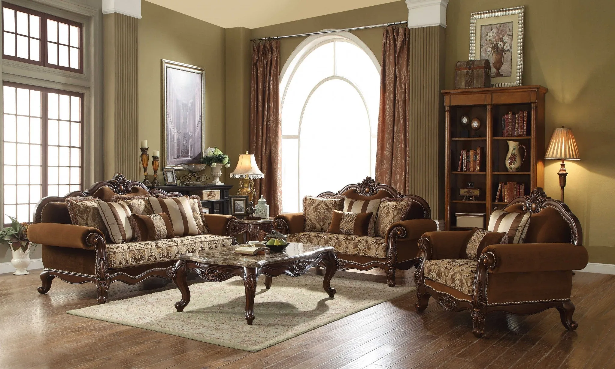 37 Brown Velvet Damask Club Chair