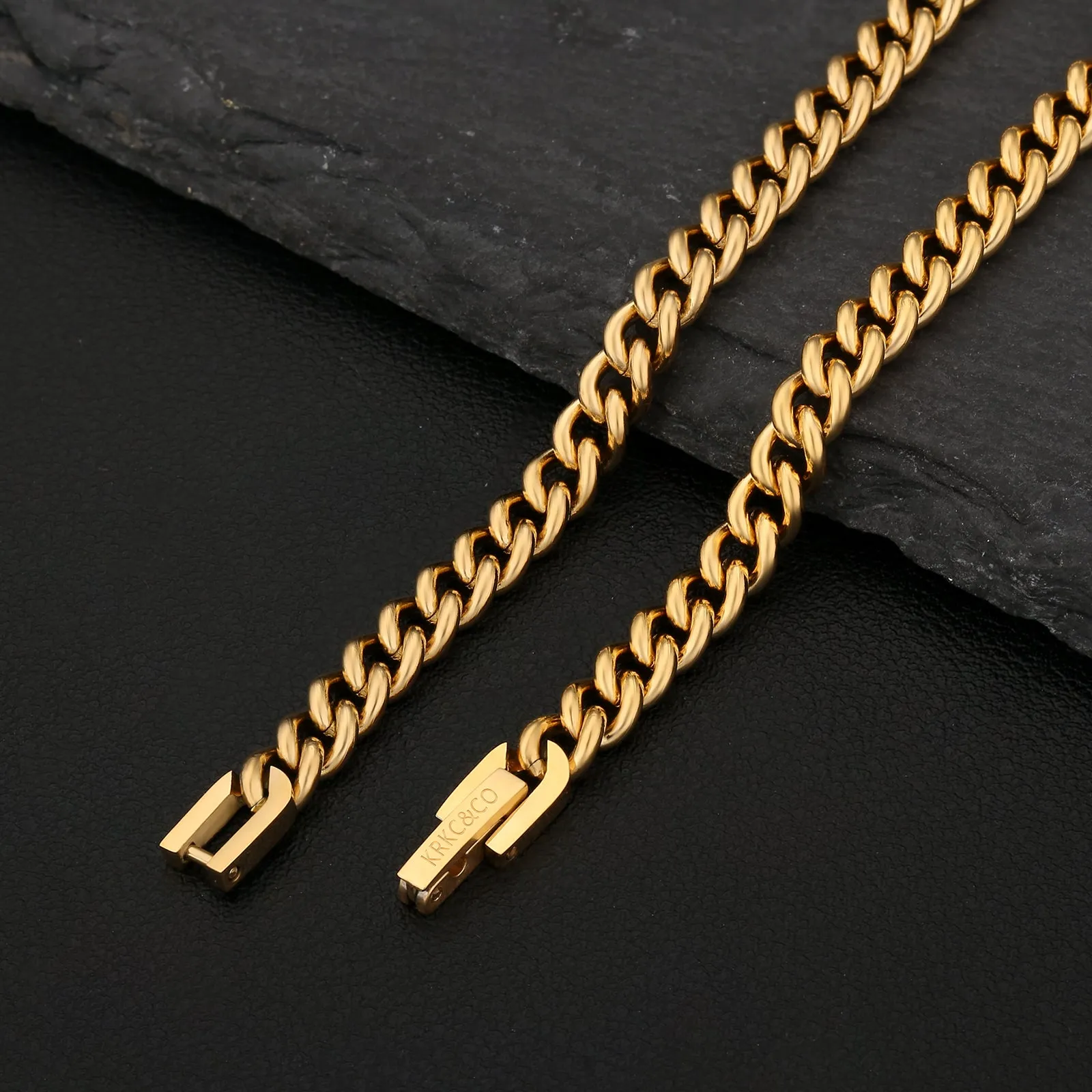 5mm Miami Cuban Link Chain in 18K Gold/ White Gold KRKC