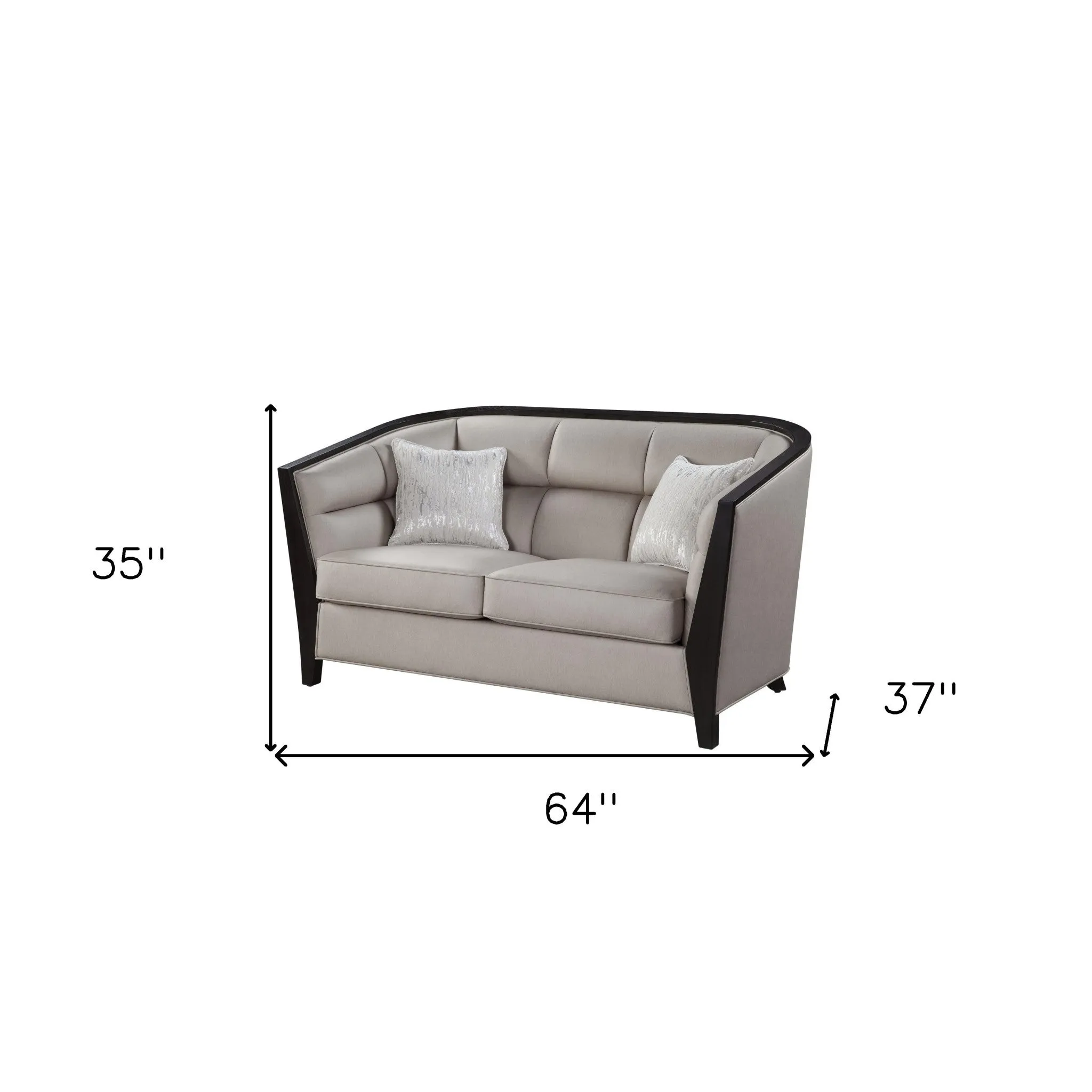 64 Beige Black Love Seat