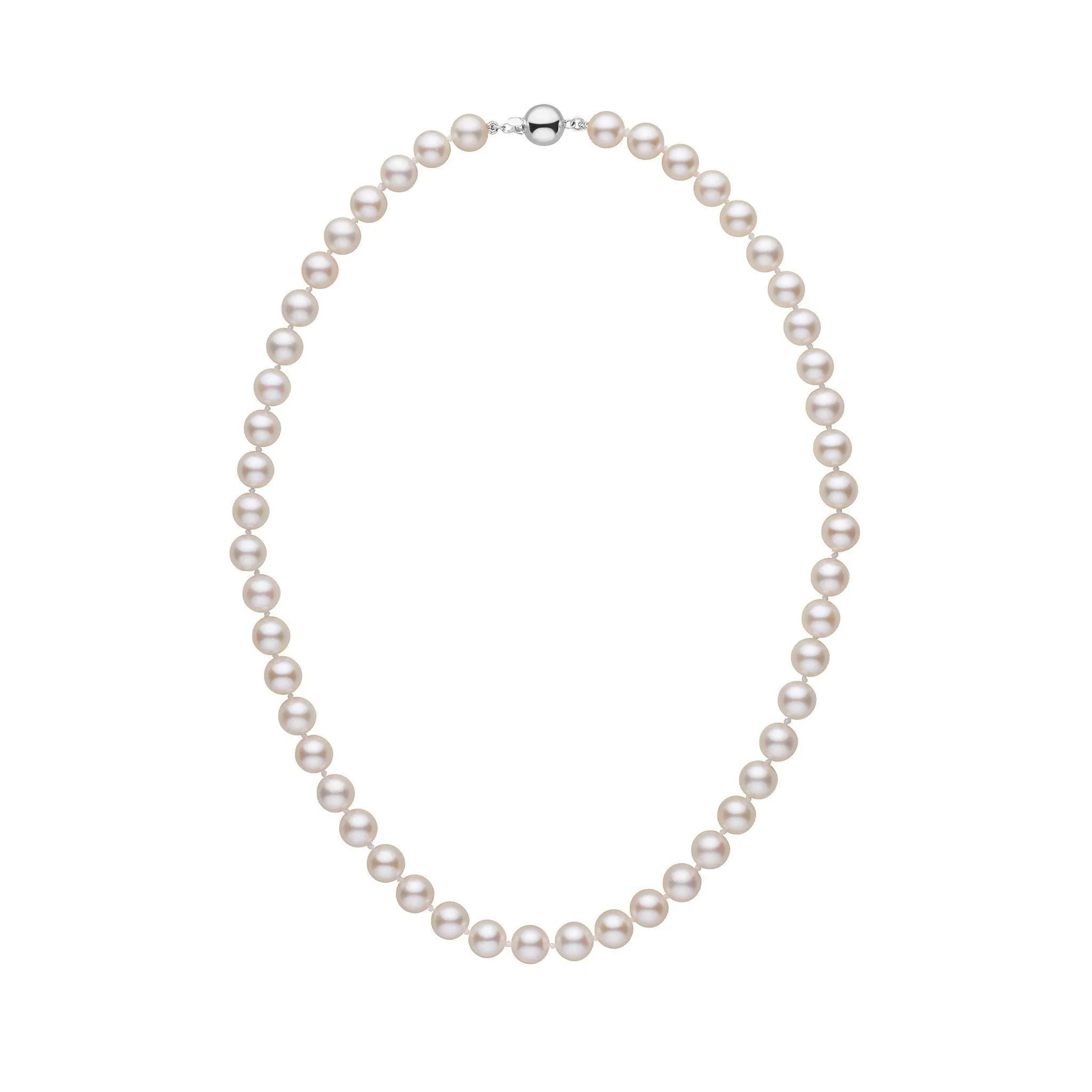 7.0-7.5 mm White Akoya 16 inch AA  Pearl Necklace