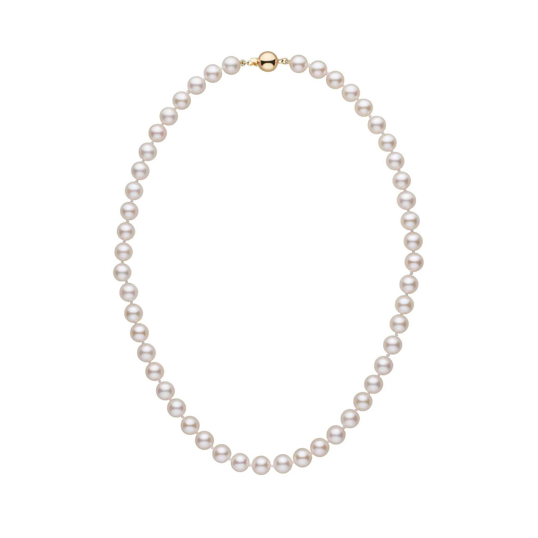 7.0-7.5 mm White Akoya 16 inch AA  Pearl Necklace