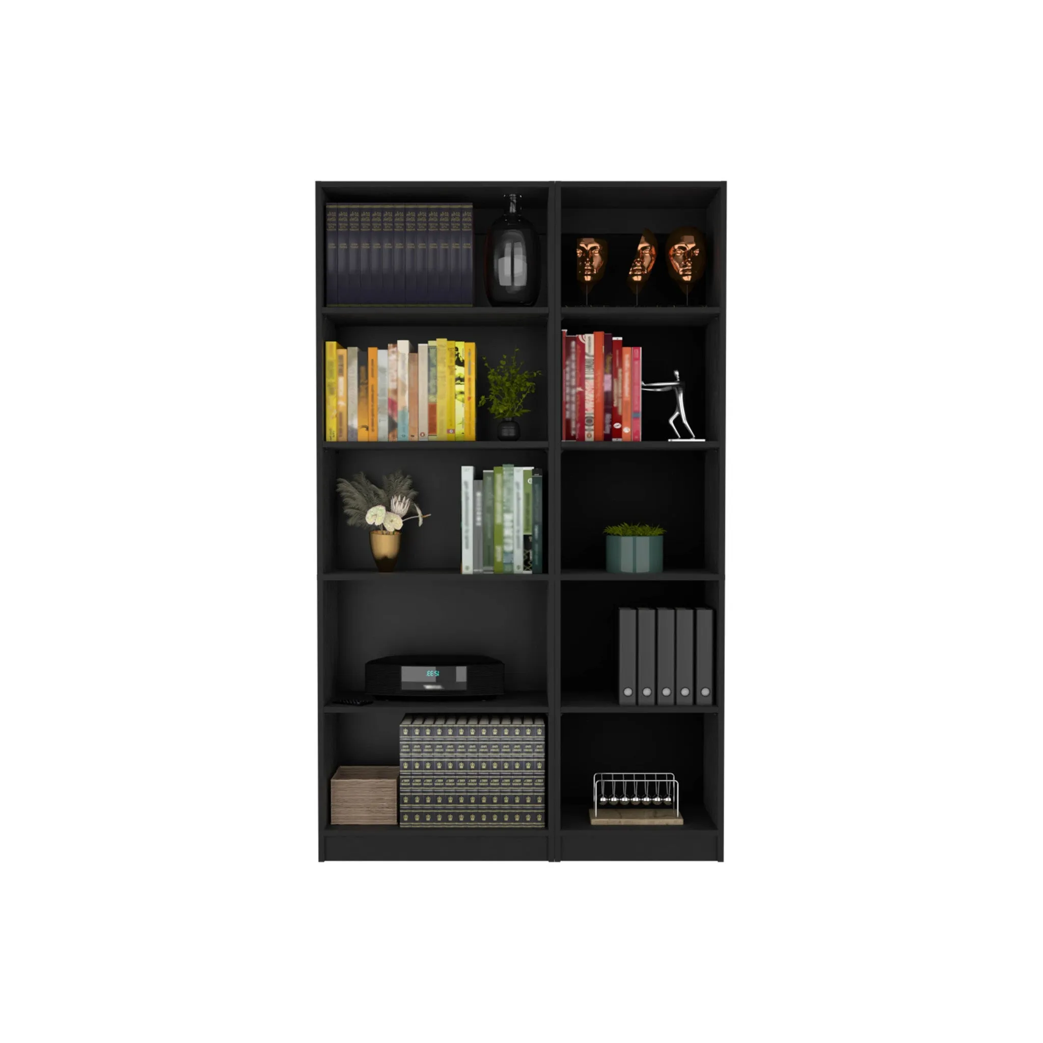 71 Black Five Tier Bookcase