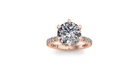 8mm (1.90ct) Rané ForeverOne Round Moissanite Diamond Underhalo Engagement Ring 14K Gold MOENG018