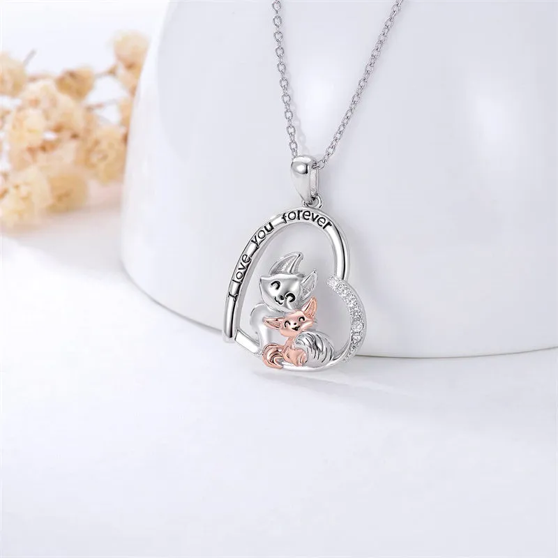 925 Sterling Silver Squirrel Necklace Fox Necklace Gift for Mother