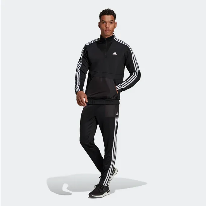 Adidas Aeroready Tricot Quarter Zip Men's Tracksuit HE2233 Black White 