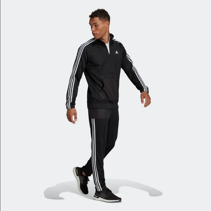 Adidas Aeroready Tricot Quarter Zip Men's Tracksuit HE2233 Black White 