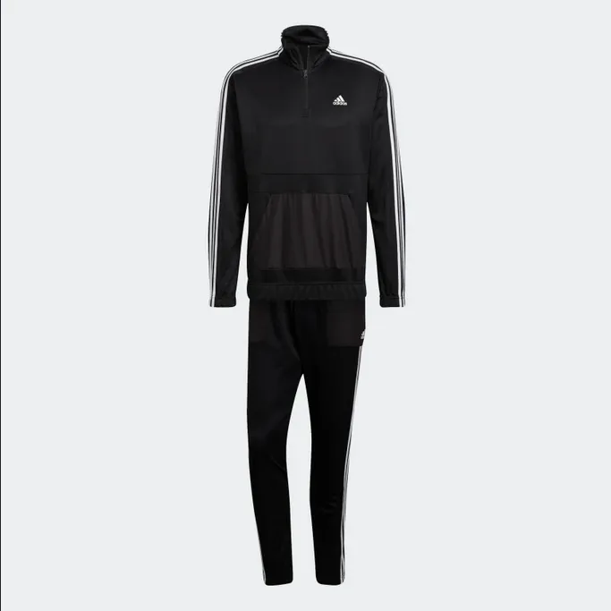 Adidas Aeroready Tricot Quarter Zip Men's Tracksuit HE2233 Black White 