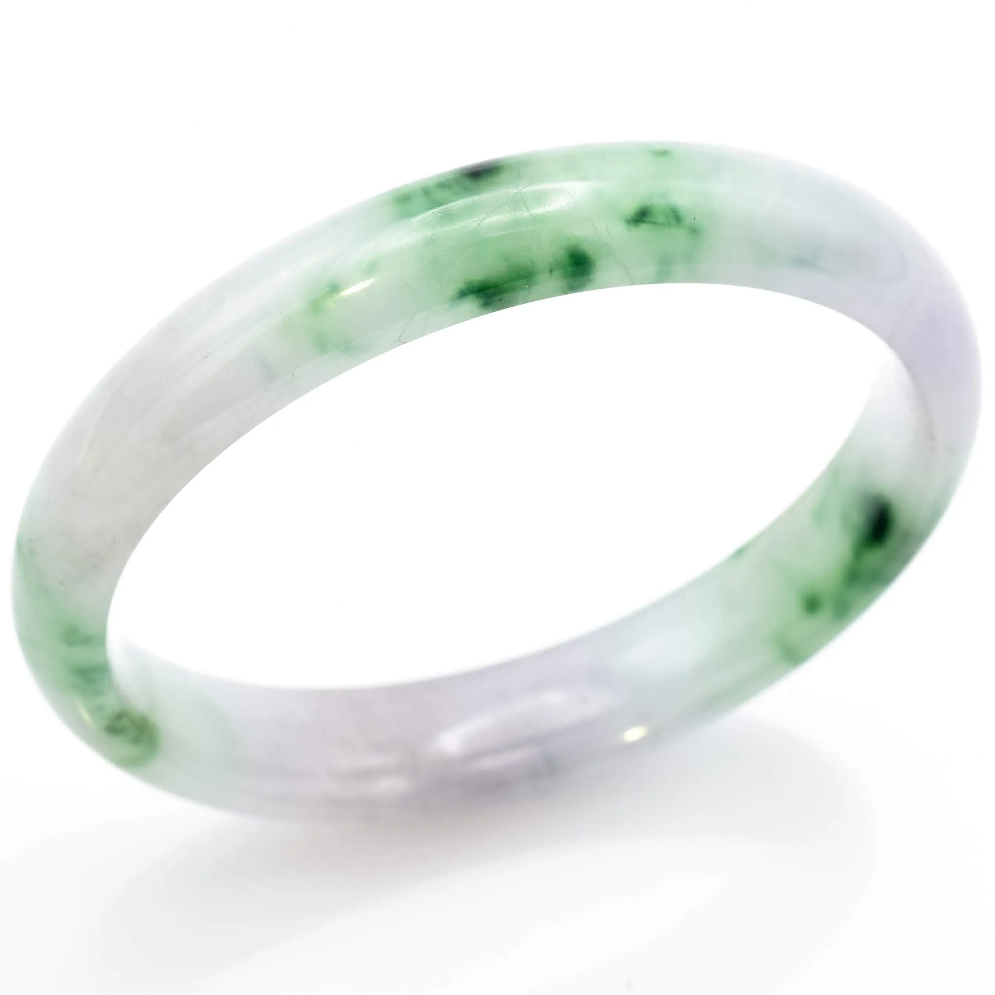 Antique Grade A Translucent Green Jade Bangle Bracelet