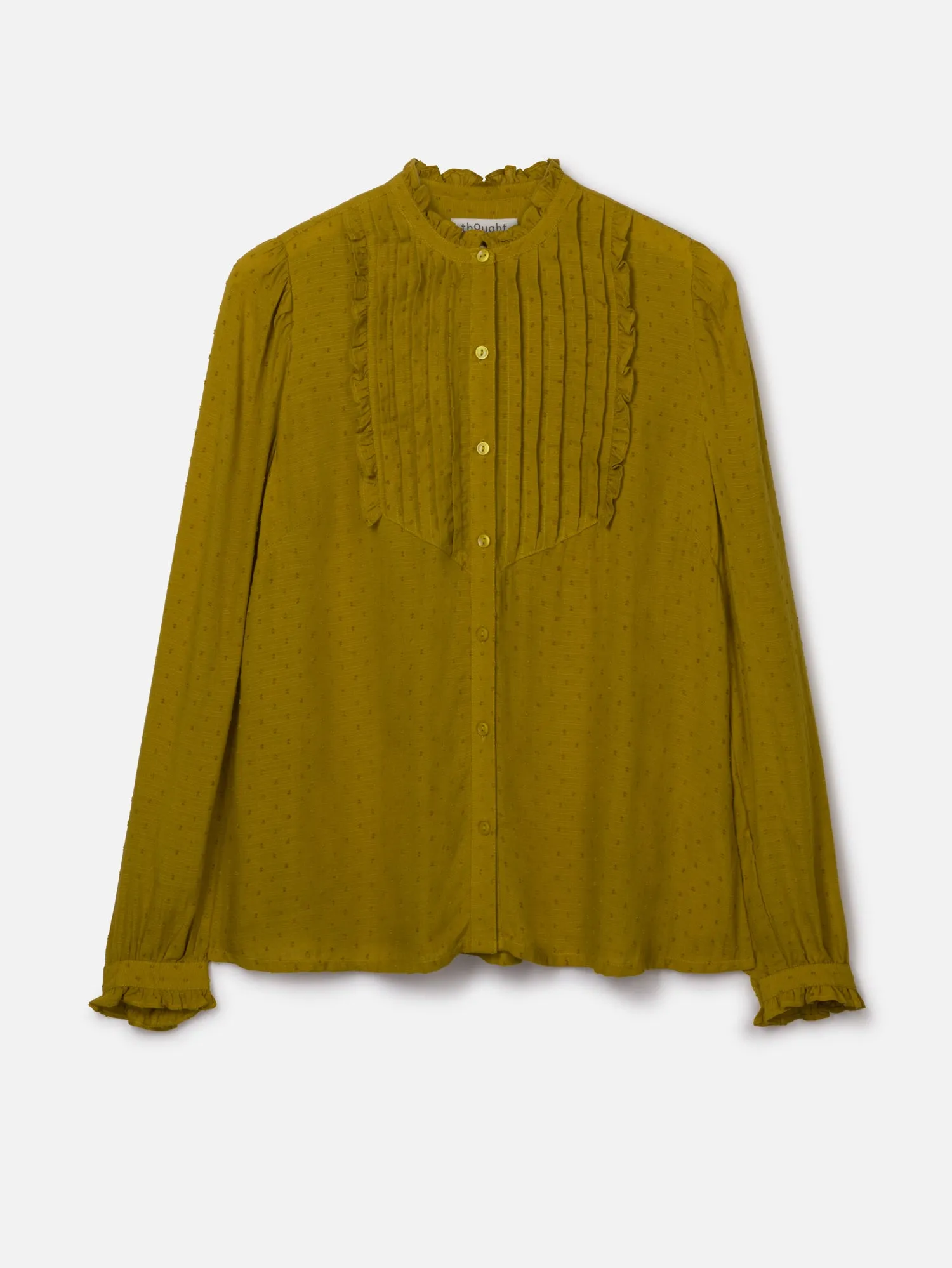 Arabella EcoVero™ Plain Blouse - Dark Chartreuse Yellow