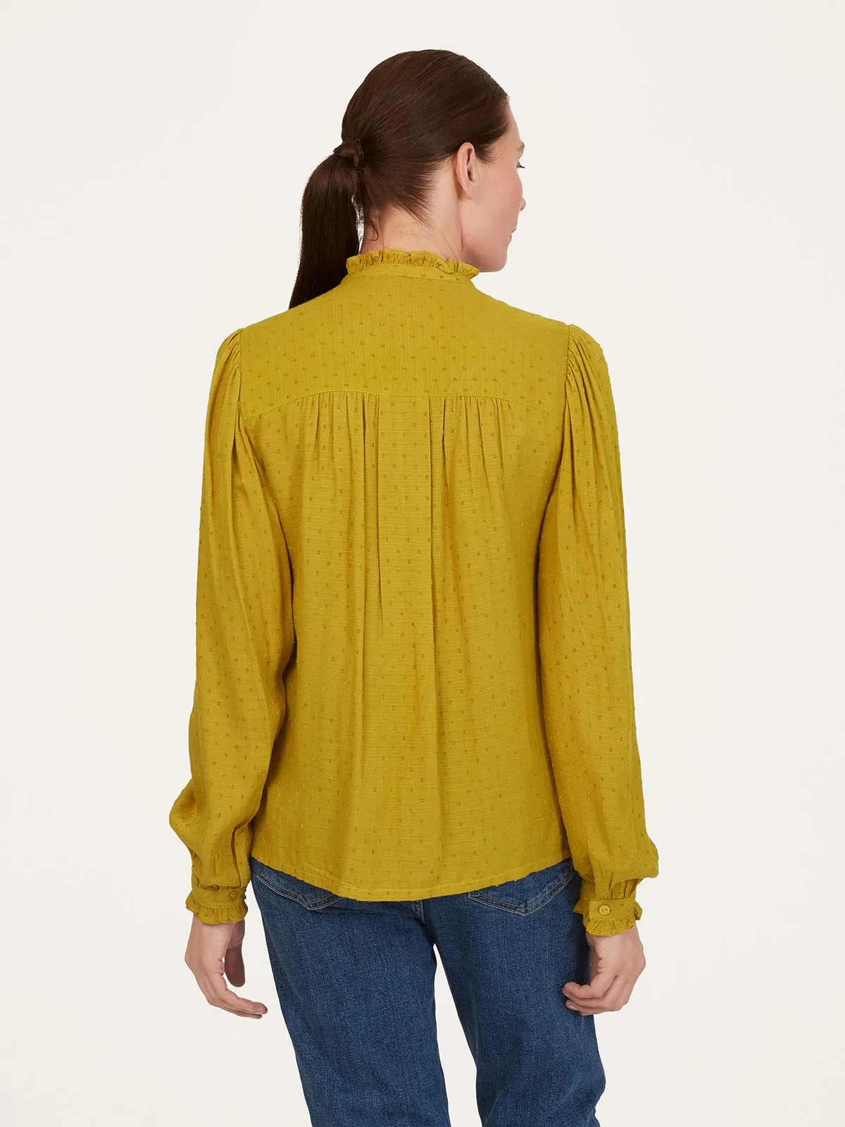 Arabella EcoVero™ Plain Blouse - Dark Chartreuse Yellow