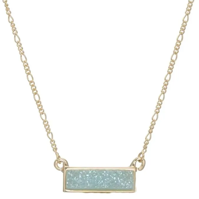 Aubri Small Horizontal Druzy Bar Necklace