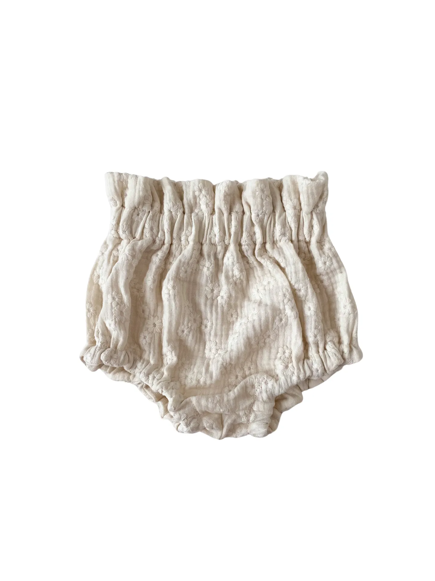 Baby bloomers / embroidered flowers - ecru