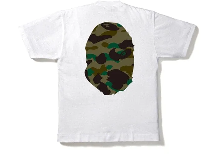 BAPE 1ST CAMO BIG APE HEAD TEE WHITE/GREEN