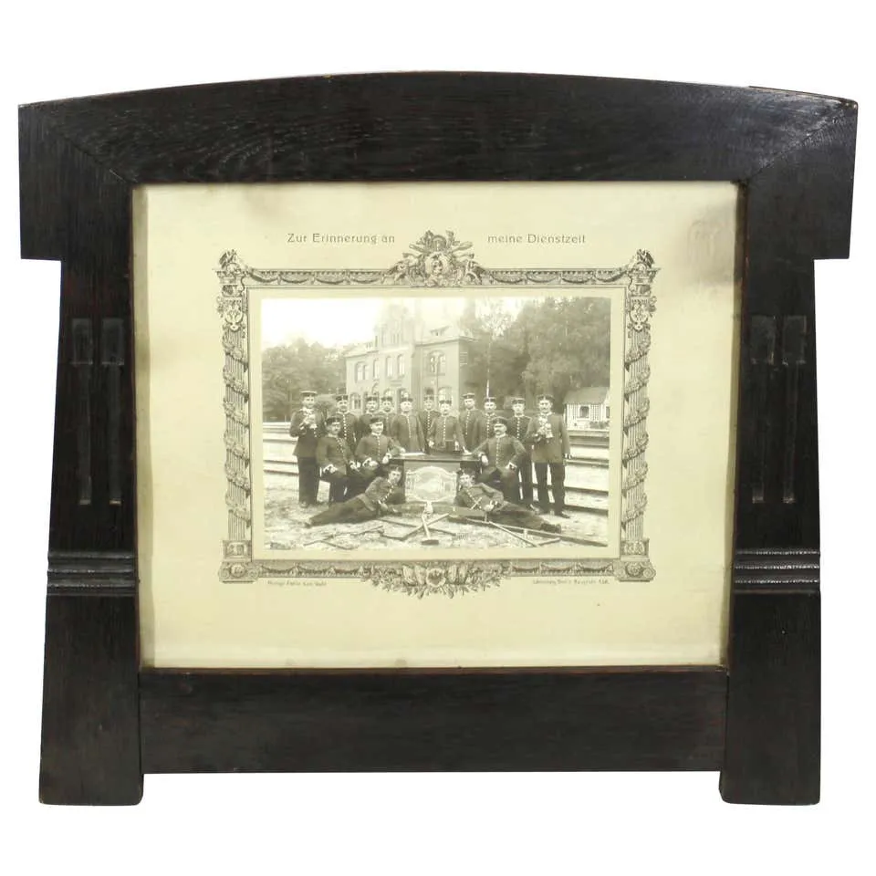 Behrens School German Secessionist Picture Frame in Ebonized Oak