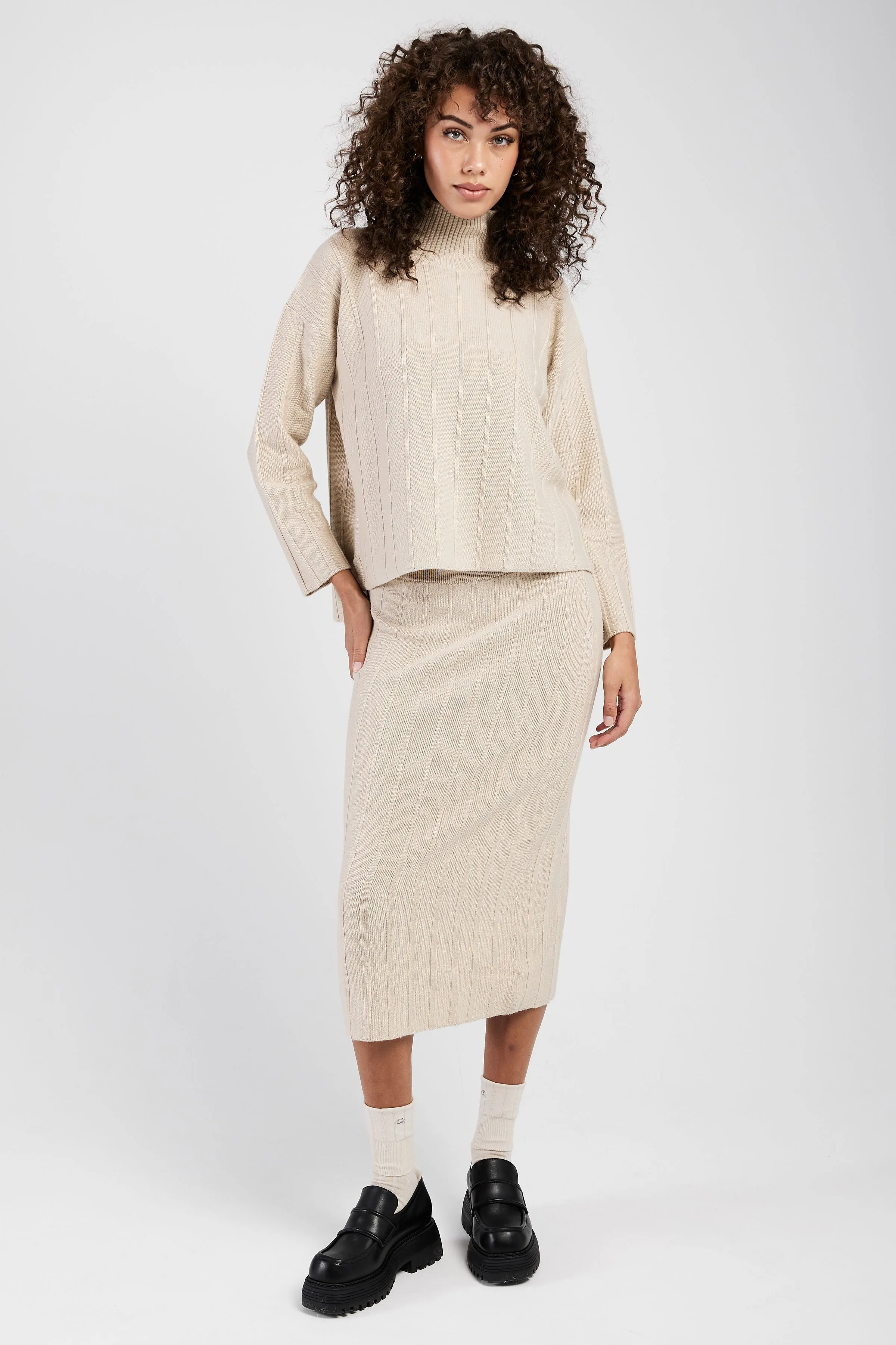 Beira Ribbed Sweater in Beige