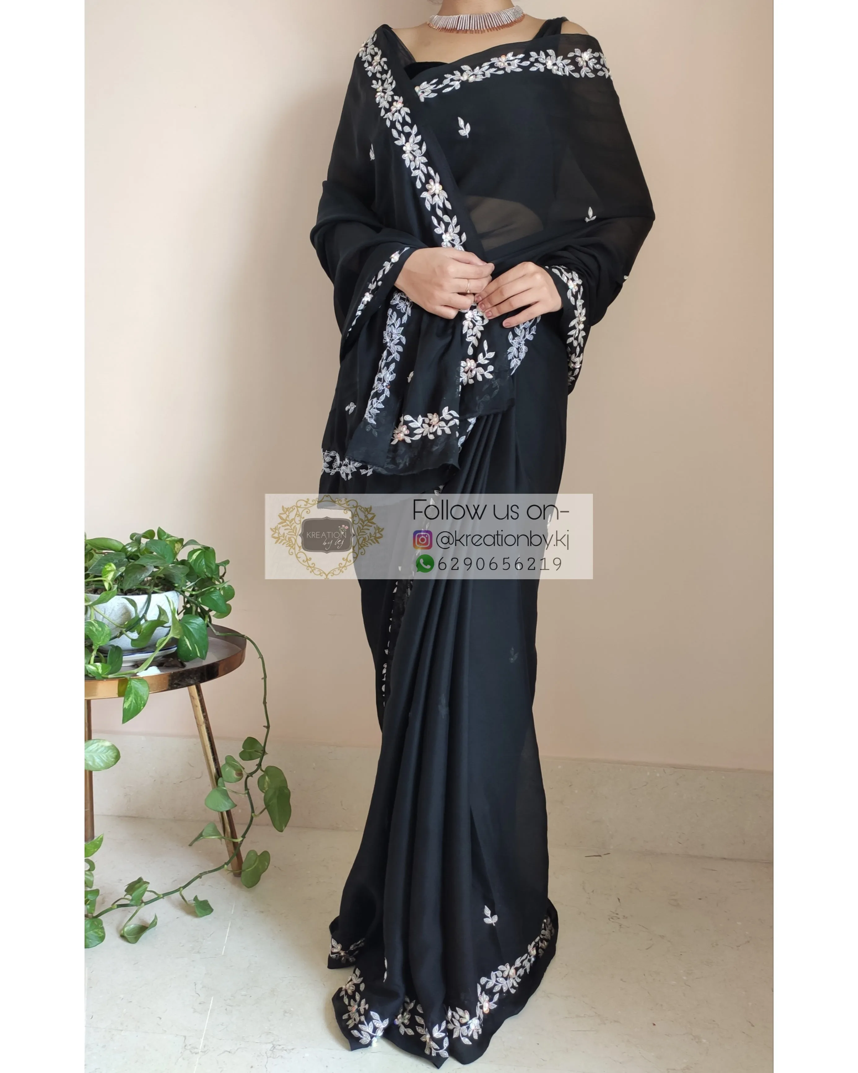 Black Georgette Chandani Saree