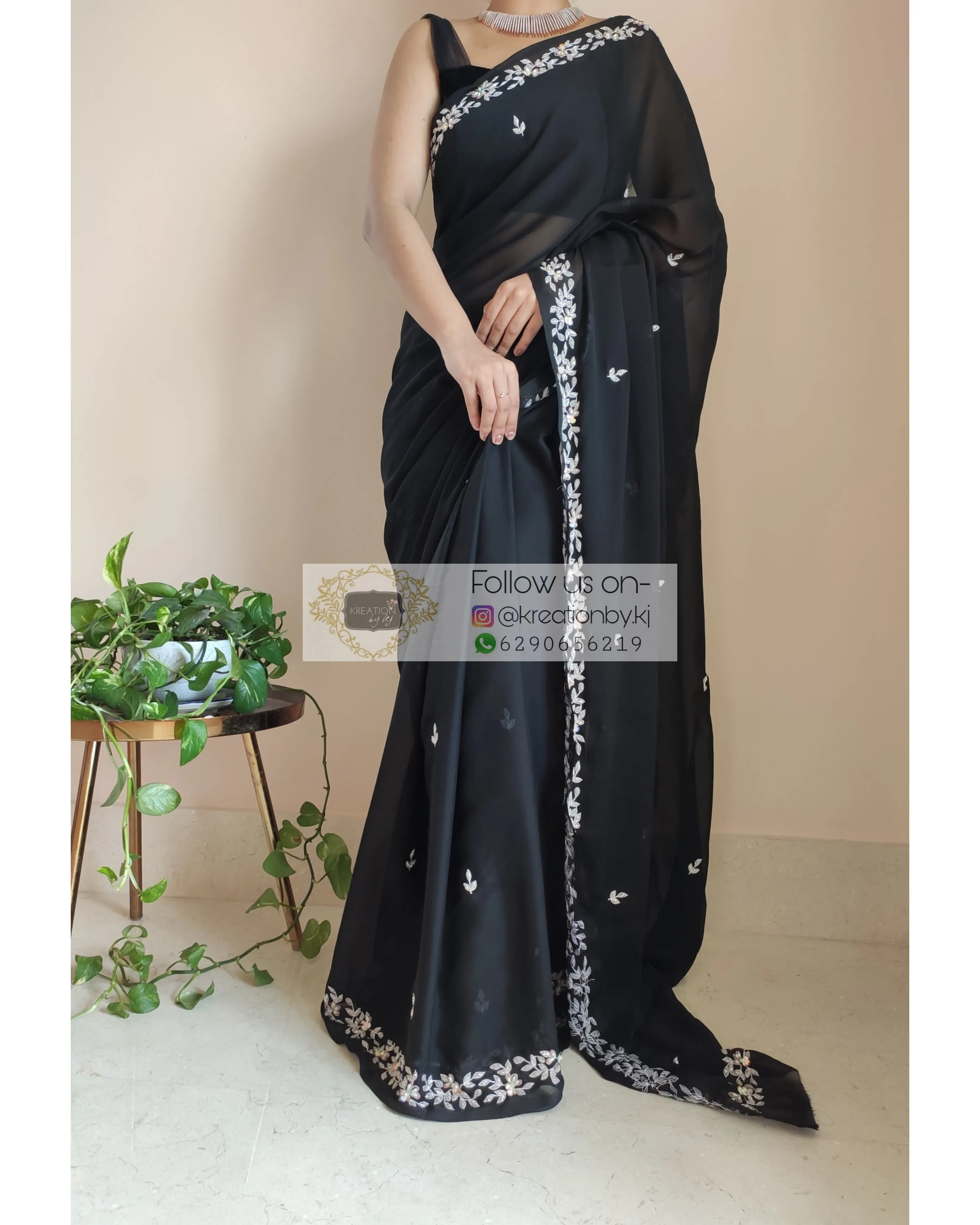 Black Georgette Chandani Saree