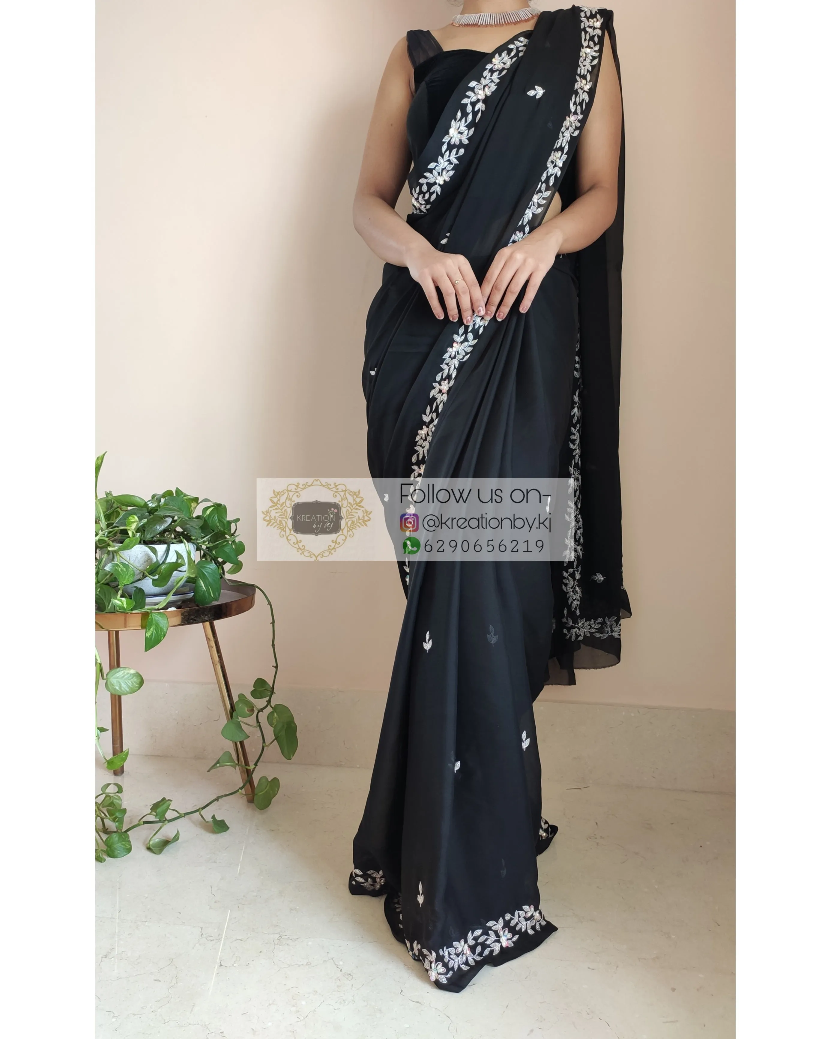 Black Georgette Chandani Saree