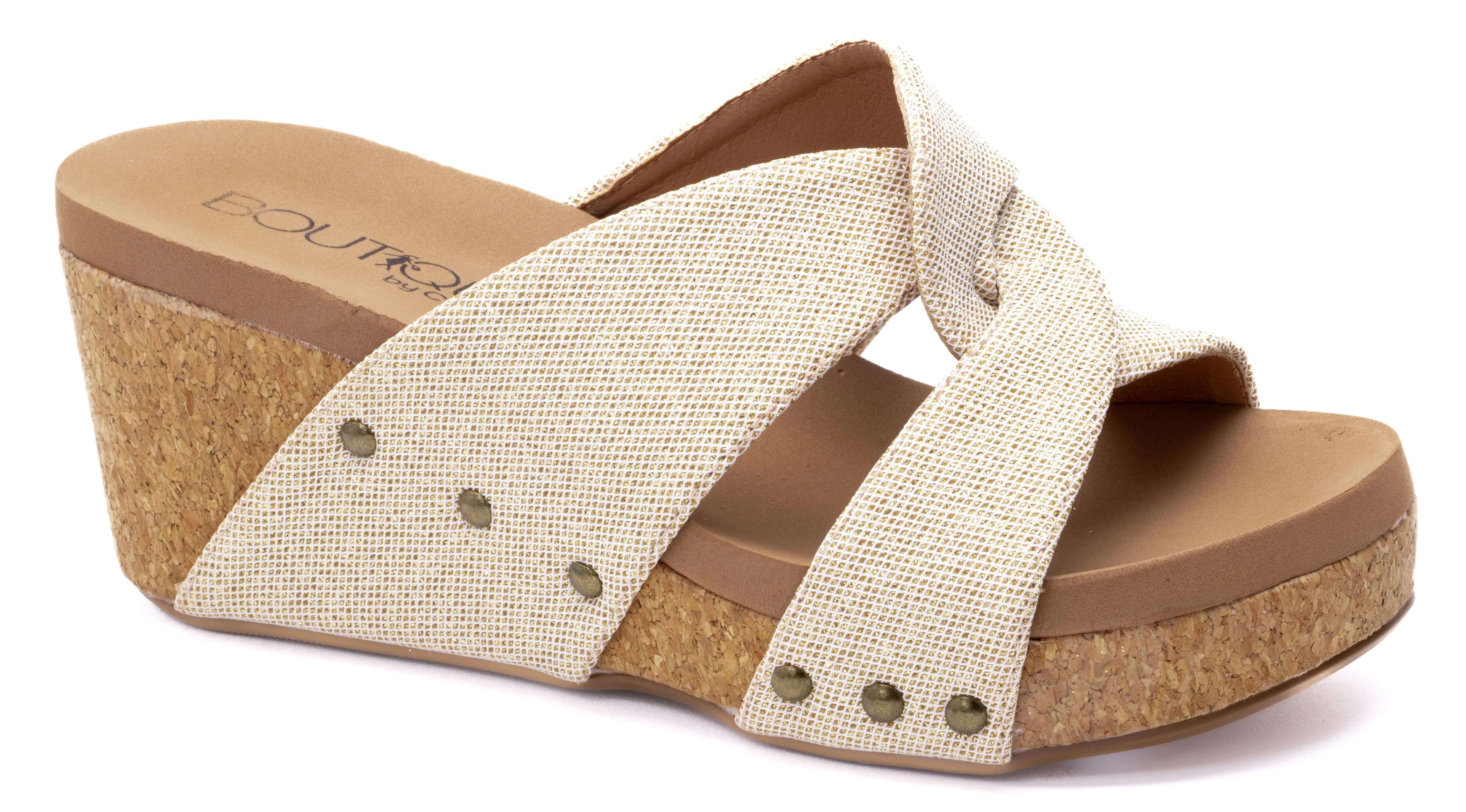 Bonny Wedge in Gold Shimmer