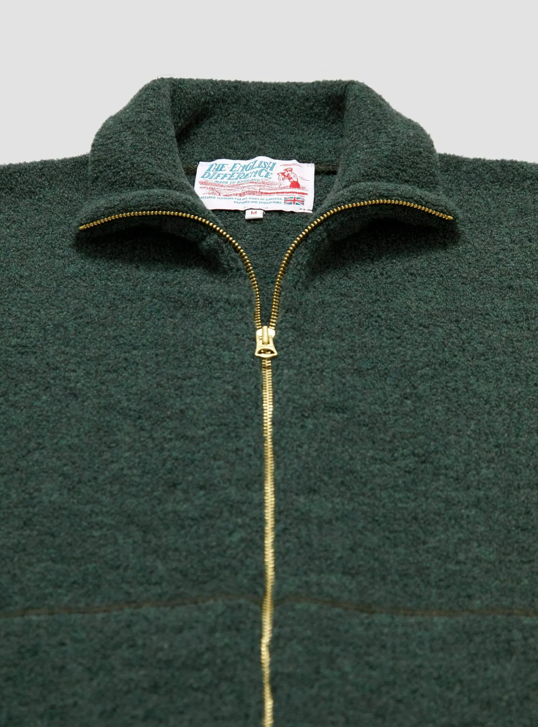 Boucle Zip Up Green