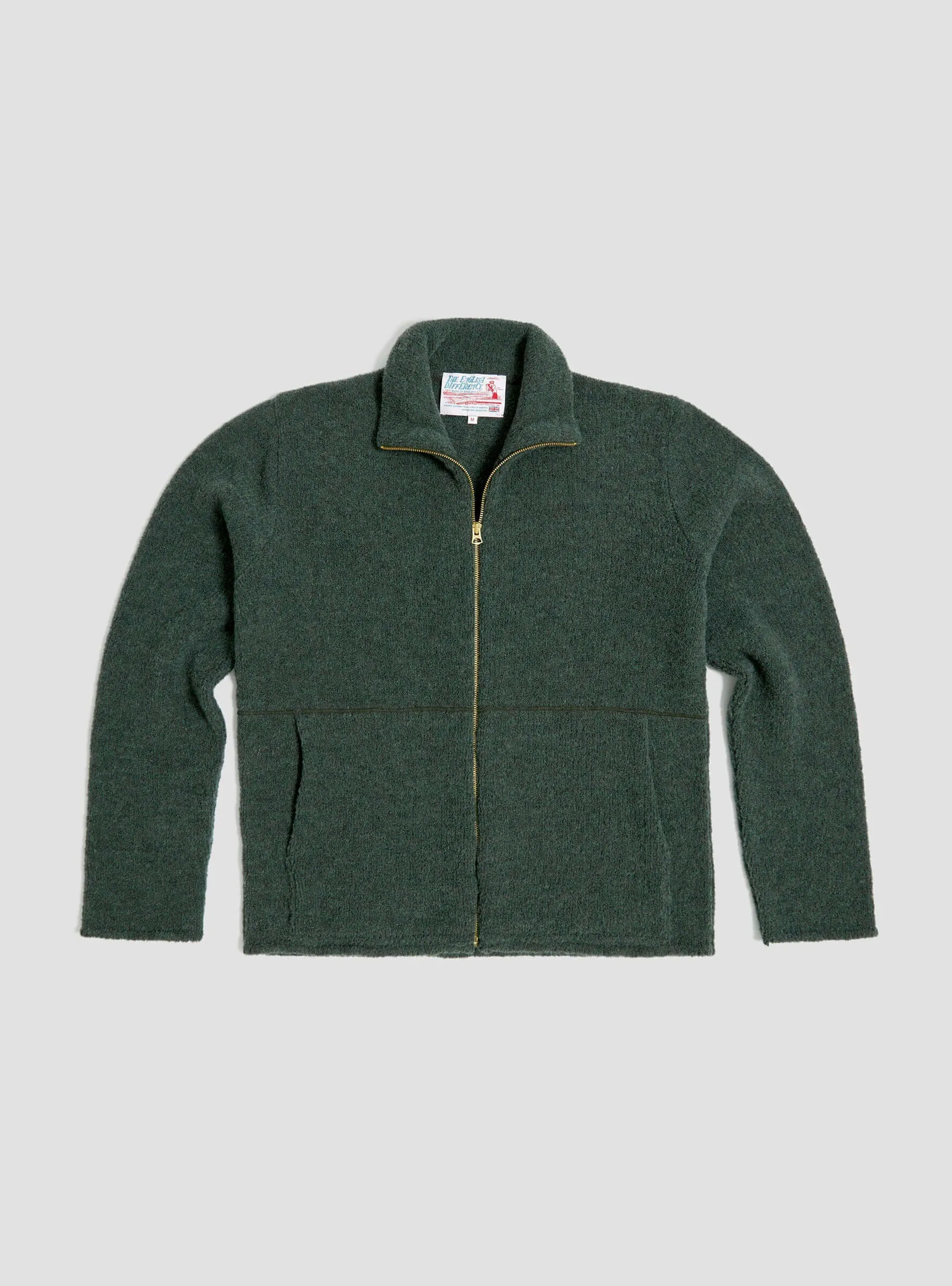 Boucle Zip Up Green