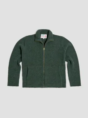 Boucle Zip Up Green