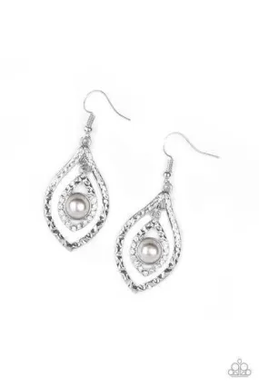 Breaking Glass Ceilings Silver Earrings - Paparazzi Accessories