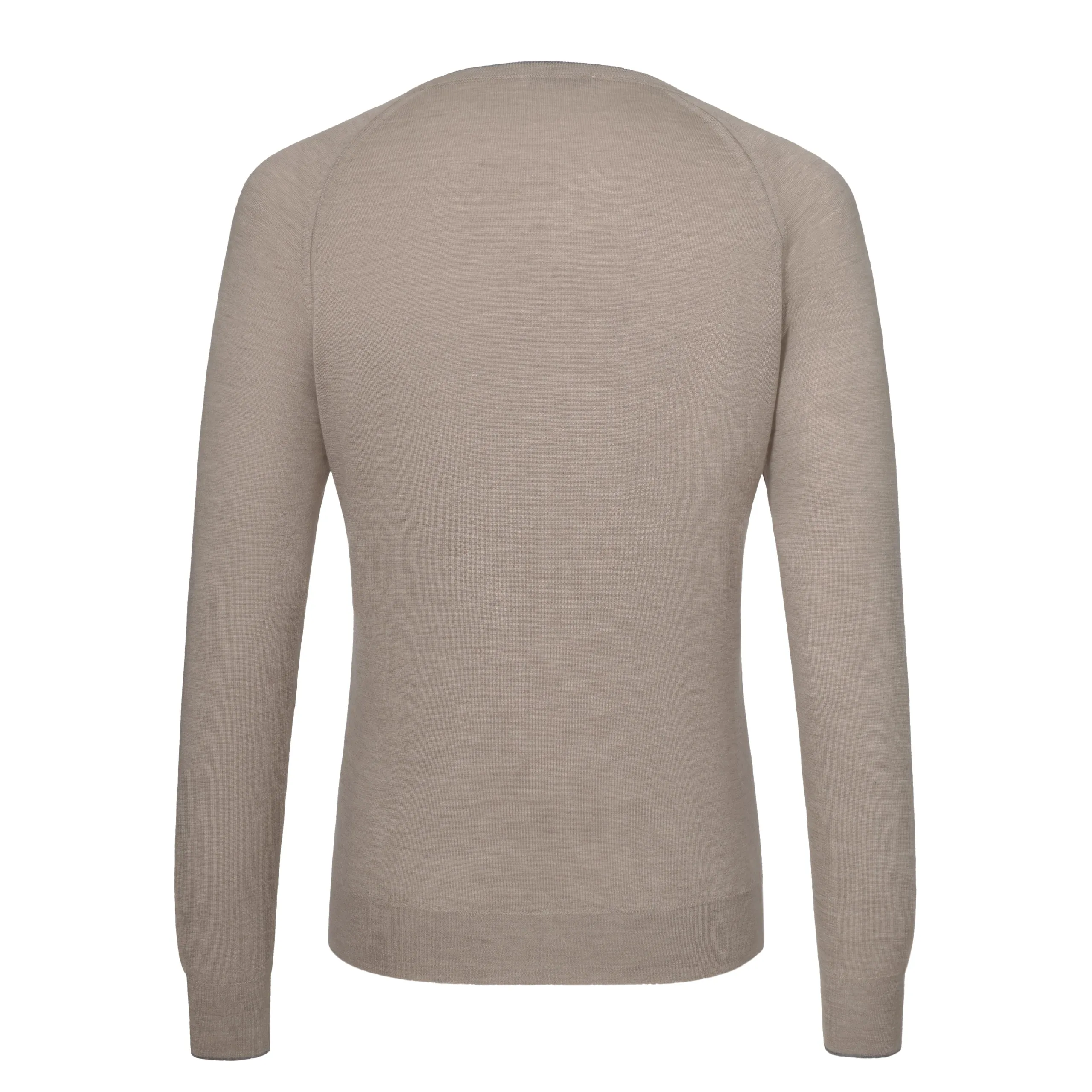 Cashmere and Silk Crew-Neck Sweater in Putty Grey Melange