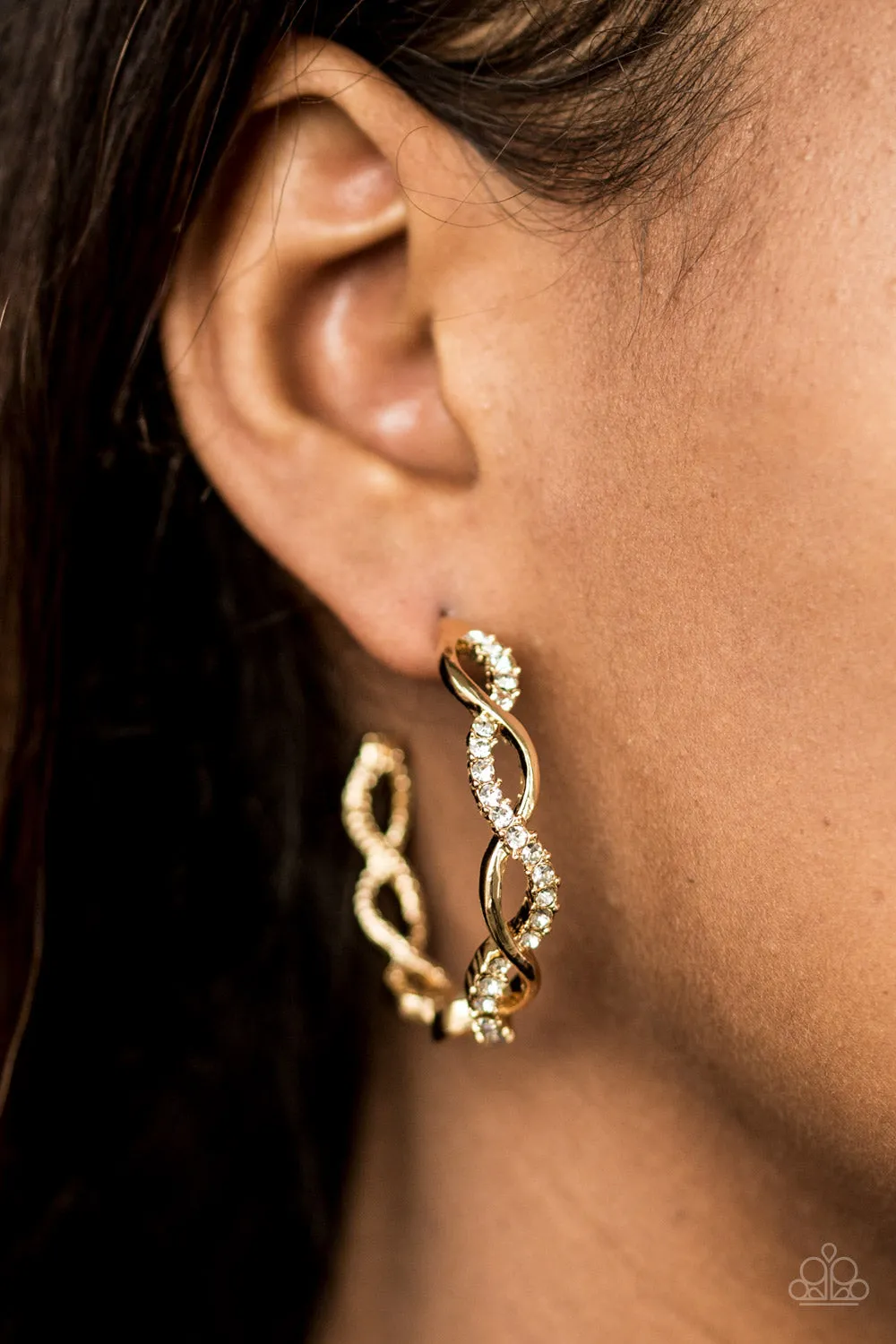 Cha-Ching Bling Gold Hoop-Earrings