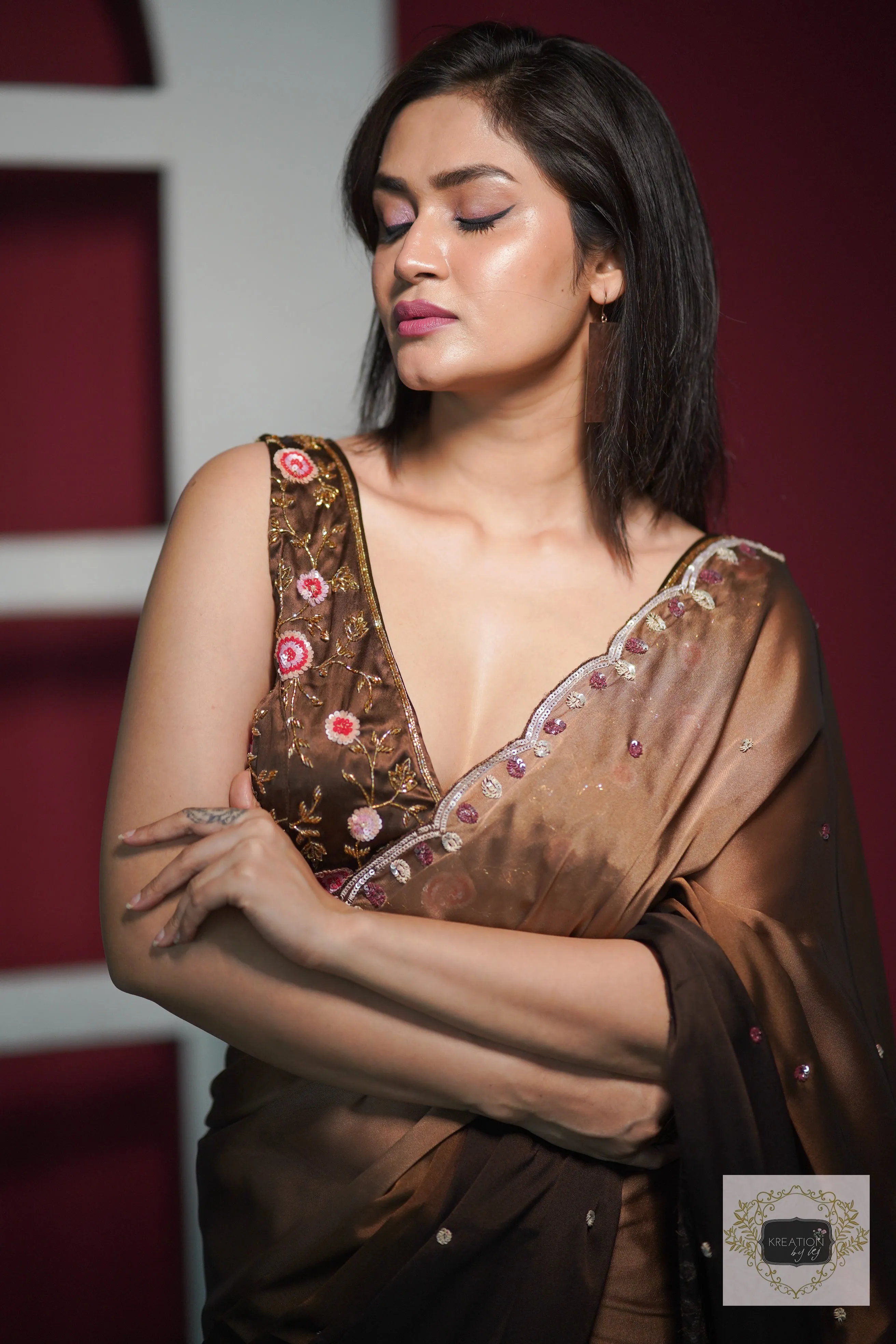 Chai Coffee Ombre Cocktail Saree