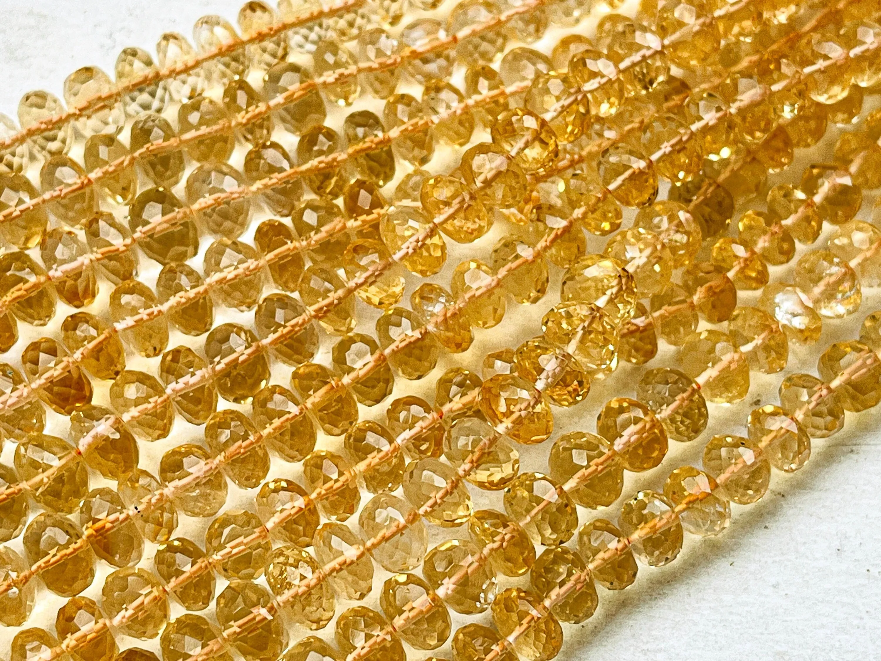 Citrine Faceted Rondelle Shape Beads