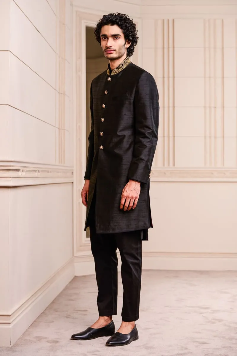 Classic Achkan with Embroidered Collar