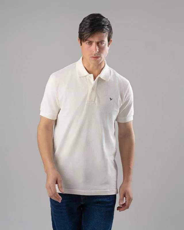 CLASSIC FIT PIQUE POLO SHIRT - WHITE