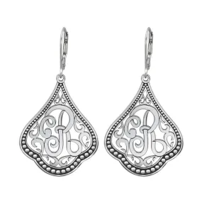 Classic Sterling Silver Script Initial Earrings