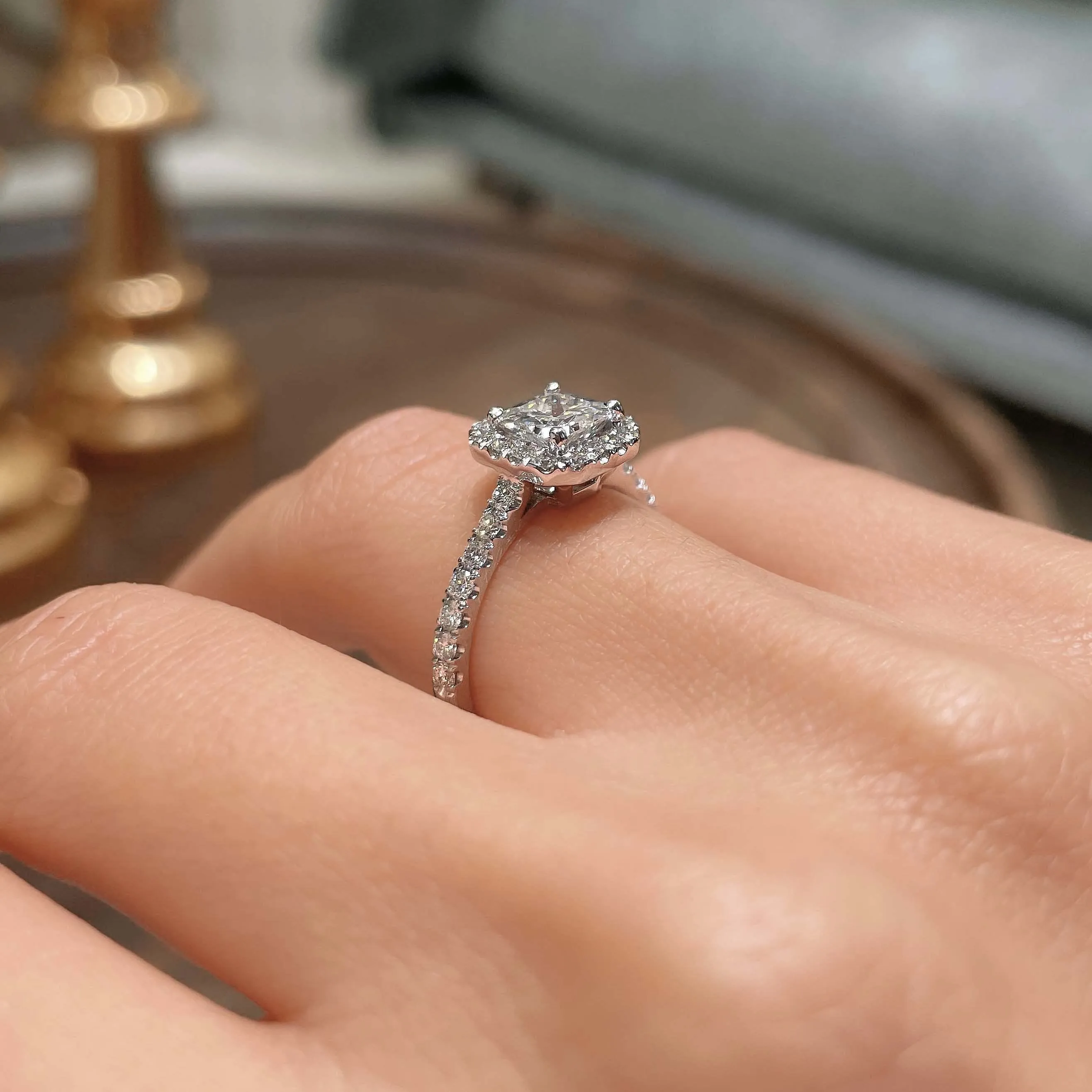 Cora Diamond Engagement Ring -14K White Gold